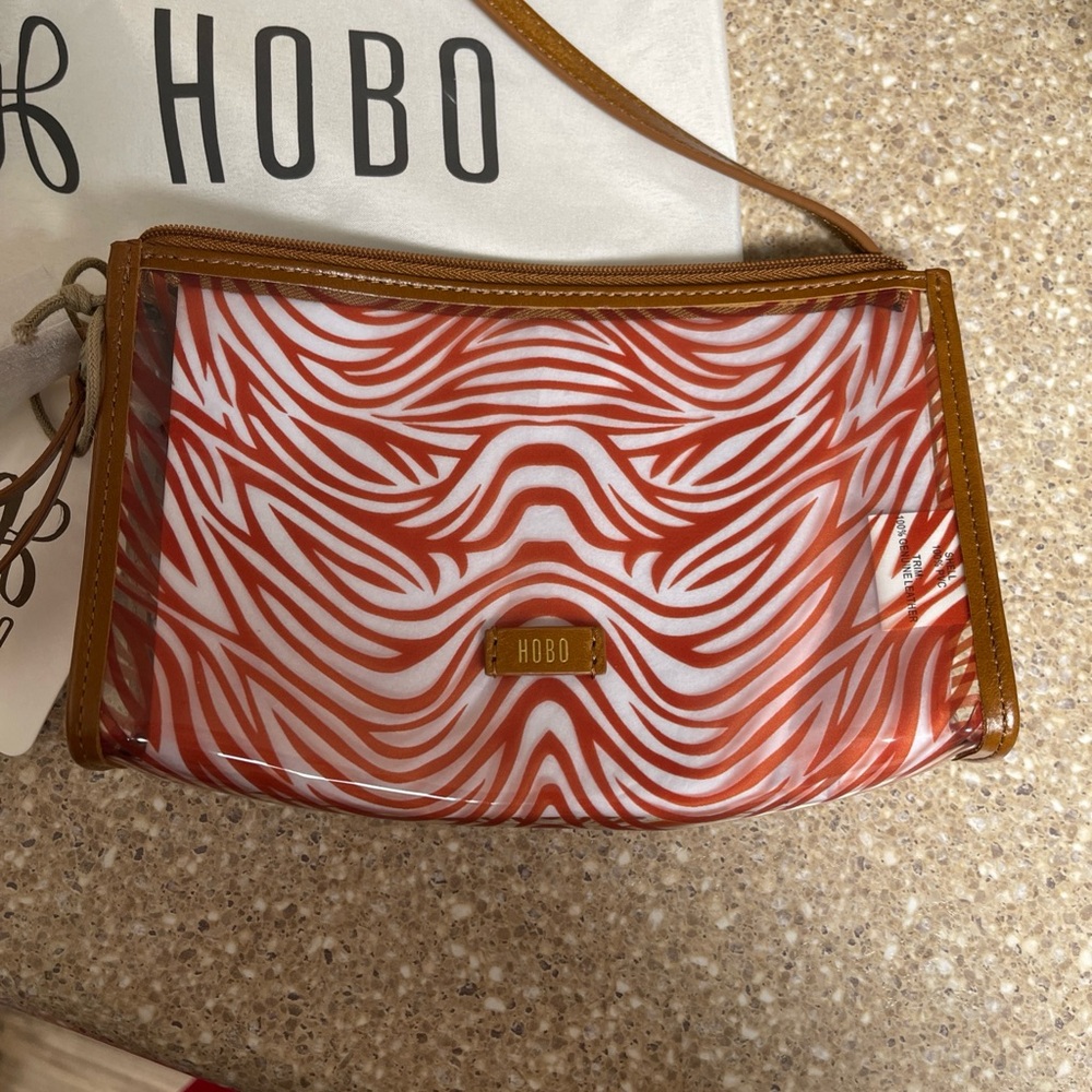 HOBO Red and Brown Patterned Women's crossbody shoulder bag SUPER CUTE!!!